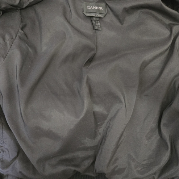 DANIER Black and White Wool Knit and Genuine Leather Moto Jacket. Size XS - Picture 12 of 14